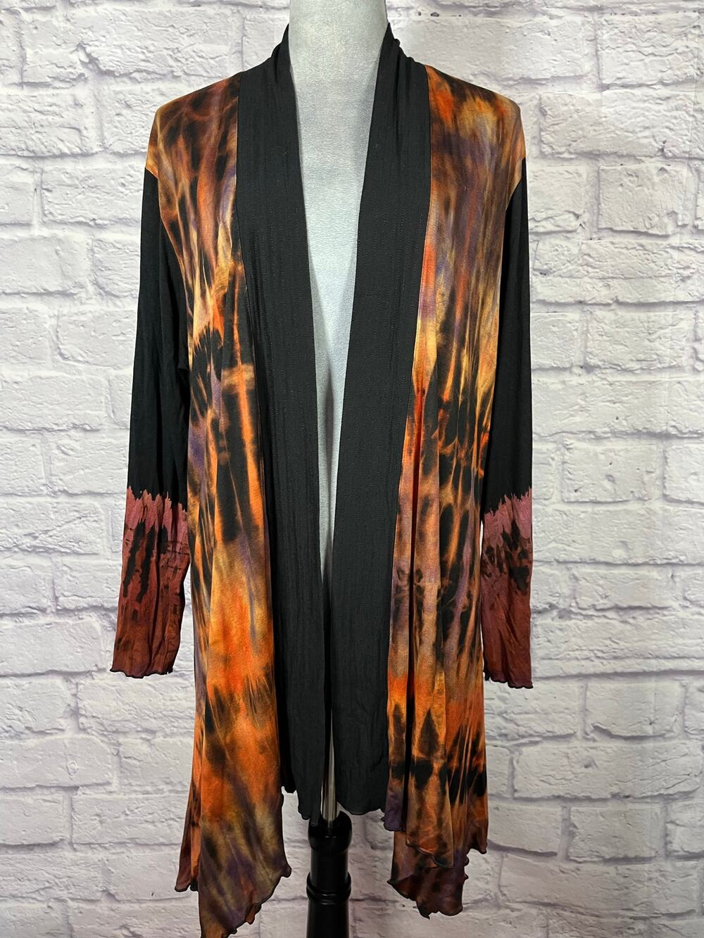 Unique Artsy Vibrant Tie-Dye Handmade Harubella Knit Cardigan